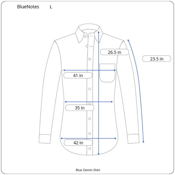 Bluenotes Fitted Blue Denim Shirt in Size Large - Picture 4 of 4